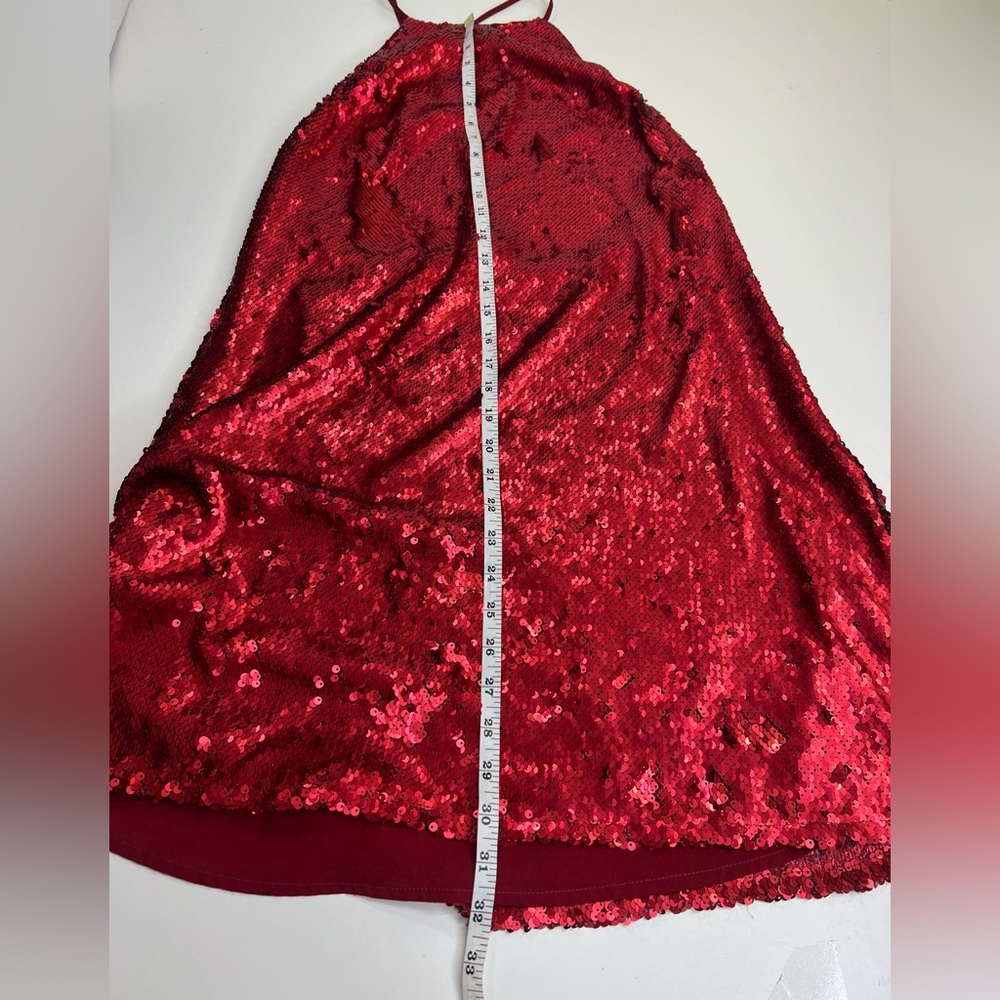 NBD Yours Truly Red Sequin Mini Dress Cocktail Semi-Formal Size Large - Picture 9 of 16